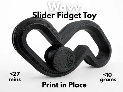 Objeto manipulable: Wavy Slider Fidget Toy - Print in Place — referencia de MakerWorld