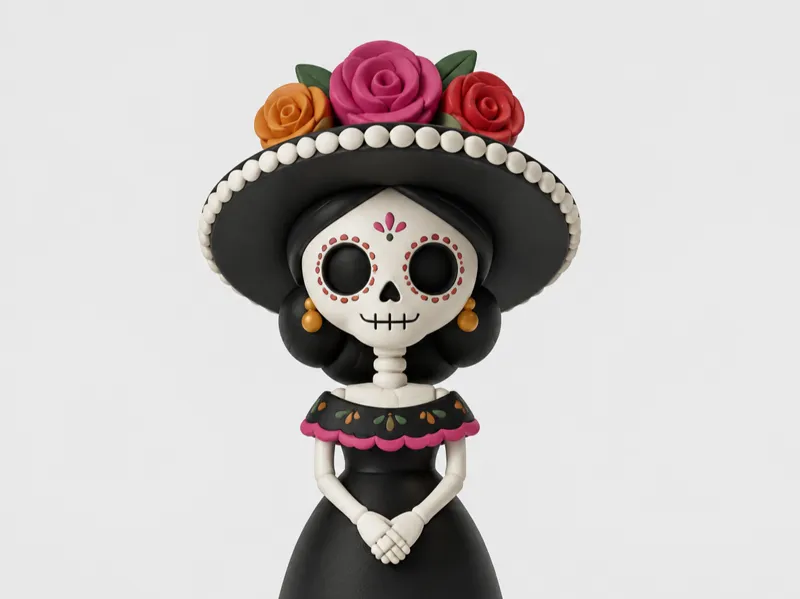 cute catrina day of the dead dia de muertos