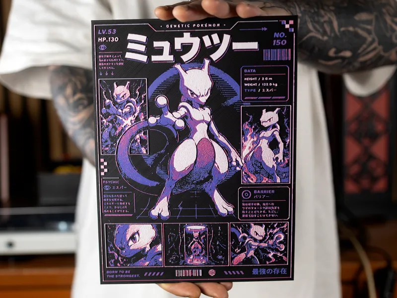 Mewtwo Pokémon Anime Multicolor Gaming Decor