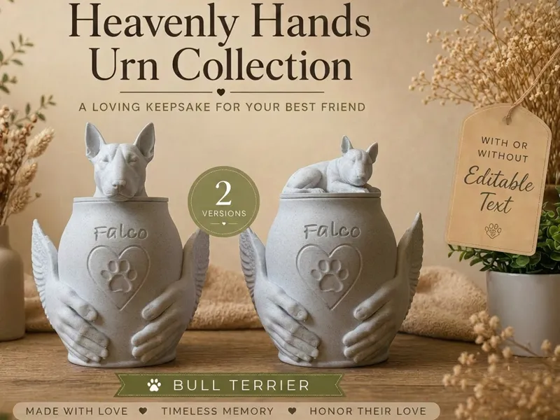 Bull Terrier Heavenly Hands Urn Collection