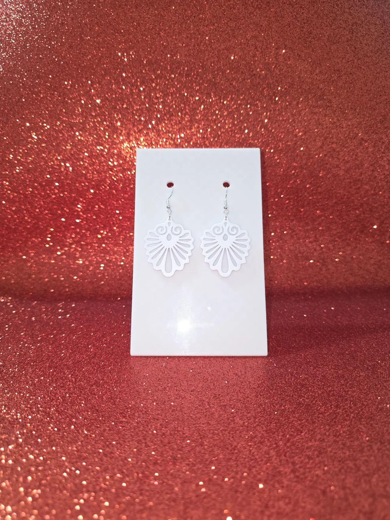 Ornamental flower earrings view 2