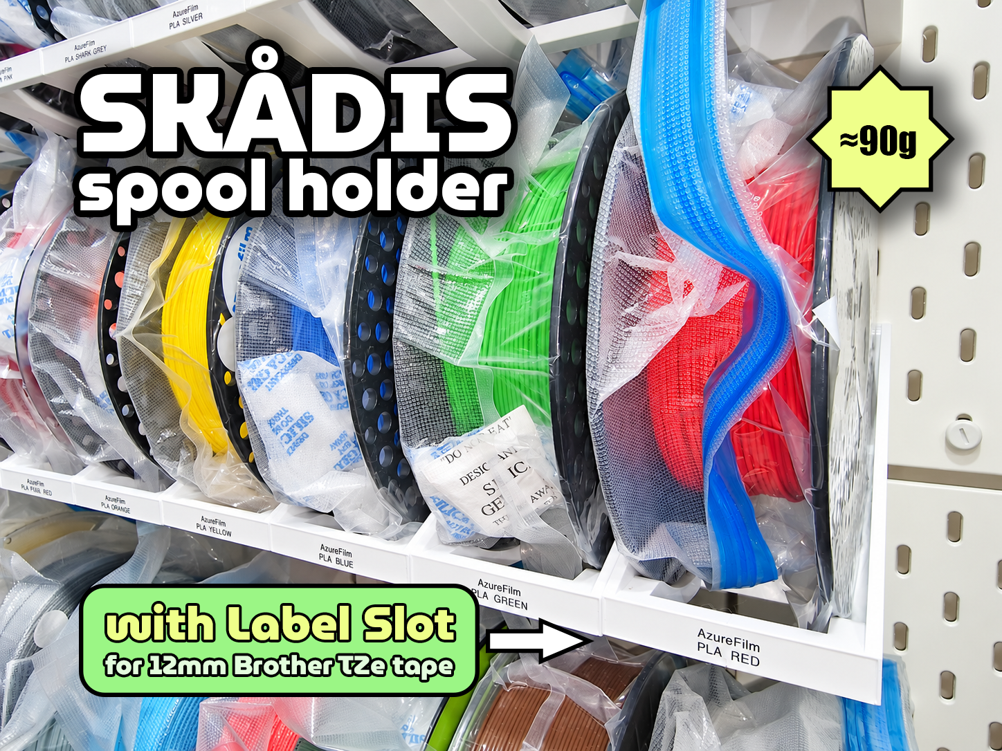 SKADIS Spool Holder with Label Slot 3D model