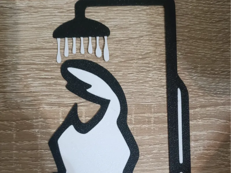 Duschtürschild