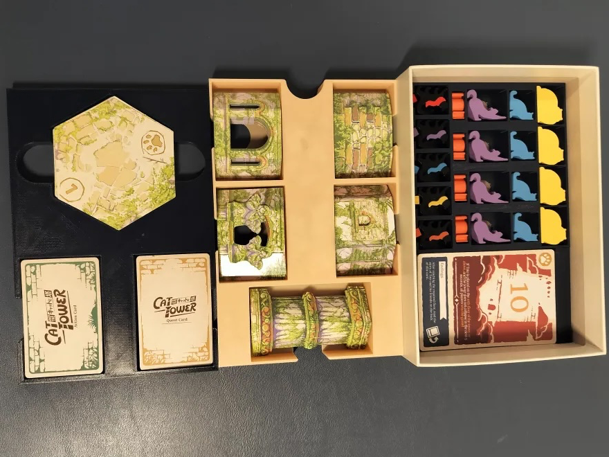Cat and the Tower board game insert