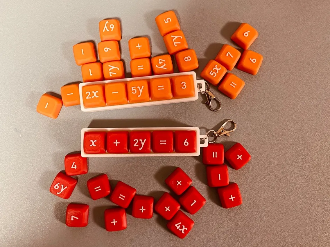 Math, System of Equations Clicker Keychain - Free 3D Print Model ...