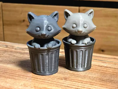 Cute Racoon in a Trashcan | Animal Model