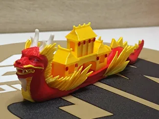 Traditional Chinese Dragon Boat with Pavilion