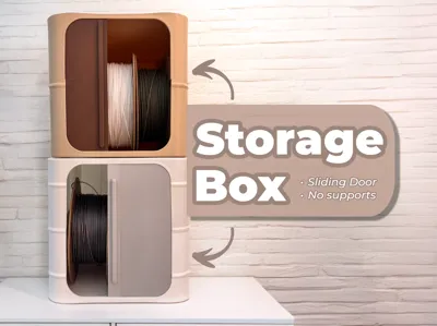 Storage Box with Sliding Door