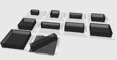 Gridfinity Boxes 1.2mm Wall with Honeycomb design