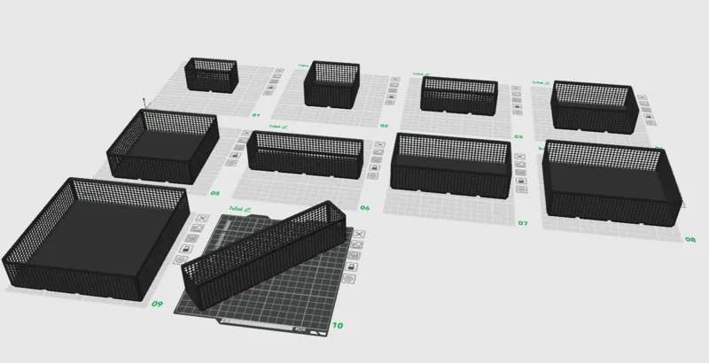 Gridfinity Boxes 1.2mm Wall with Honeycomb design