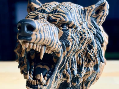 Grizzly of SkullWood - ColorStacked Bear mount 