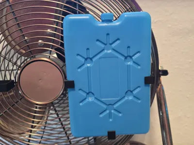 Ice pack holder for fans