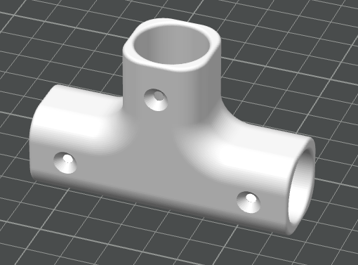 Miniatura 5 do modelo 3D PVC管直径20MM三通