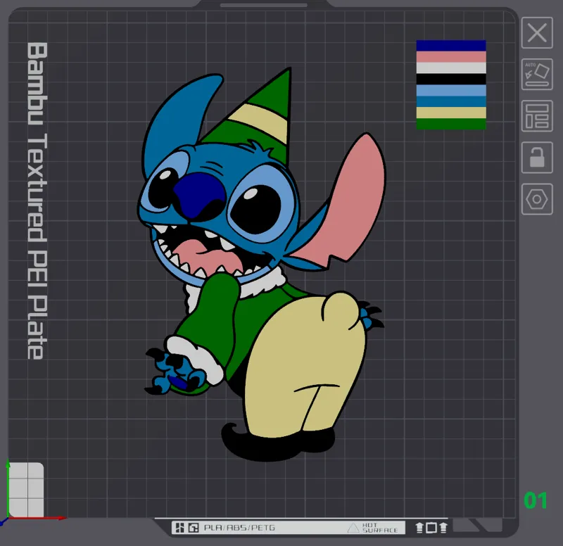 Stitch in Elf costume version 2 8 colors Wall Art