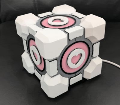 Portal 2 Companion Cube box with Light up option