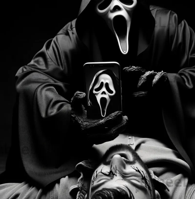 Hueforge - Ghostface Selfie with Glowing Mask