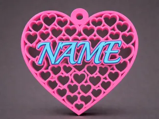 Parametric Heart Name Keychain – Customizable