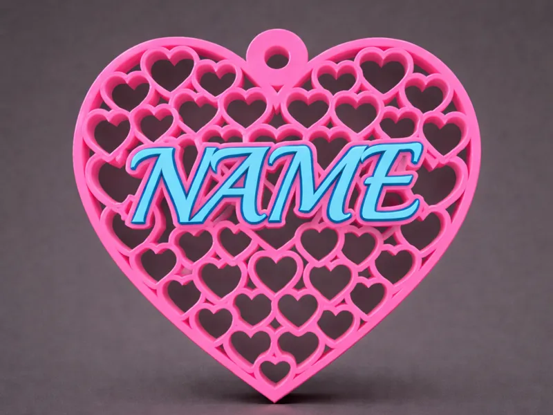 Parametric Heart Name Keychain – Customizable