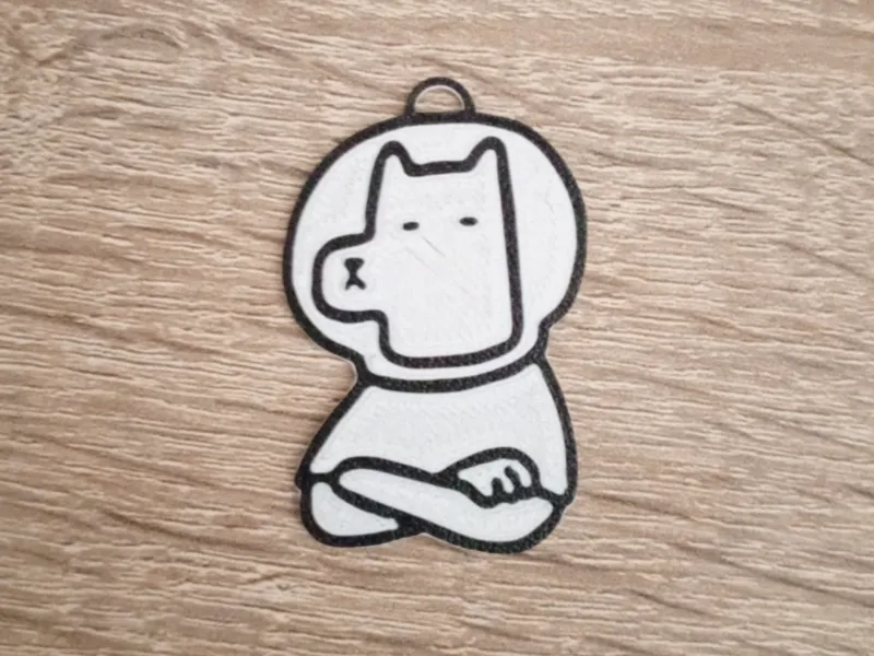 Cosmonaut dog keychain