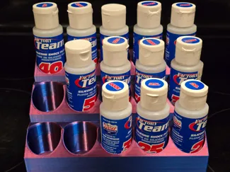 RC shock oil organizer.