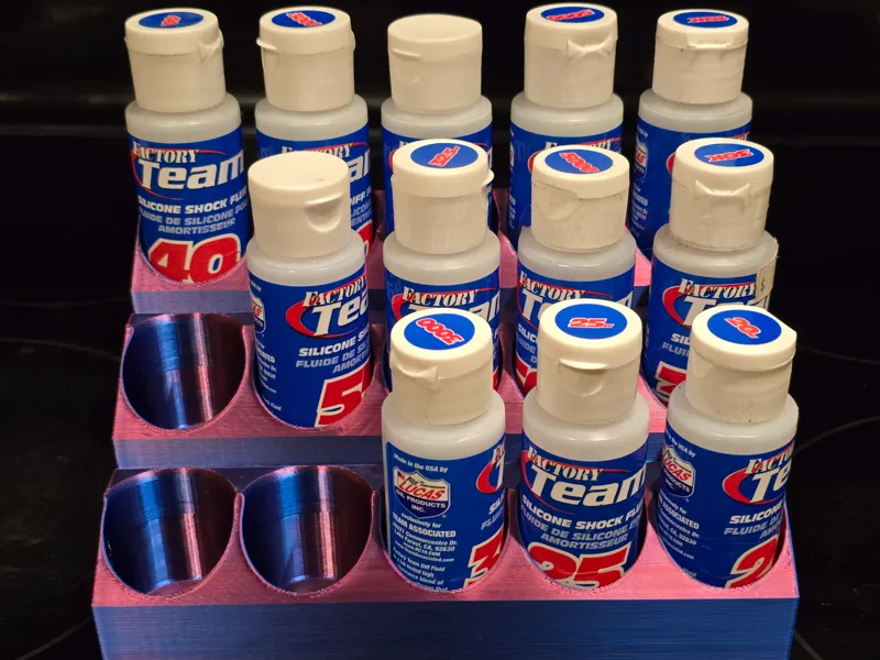 RC shock oil organizer.