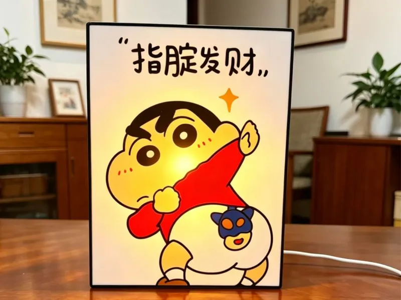 蜡笔小新喊你【指腚发财】啦！ 装饰灯 装饰画 5元搞定