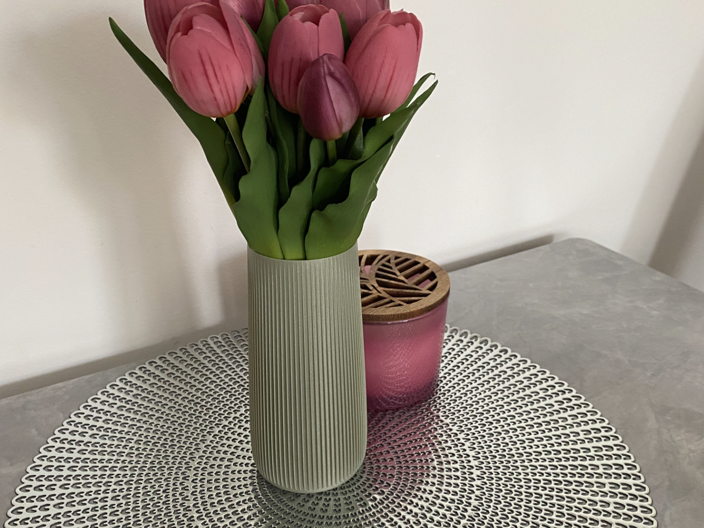 Modern Ribbed Cylinder Vase