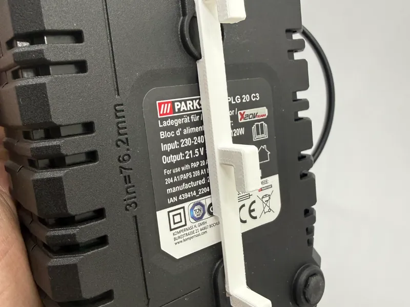 Parkside V20 Charger Holder V2 (14m Print!)