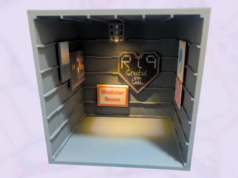 Sign mounts for modular dollhouse/display room 