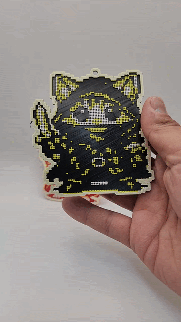 Voxel Cat Hero - Retro 3D Pixel Art Relief