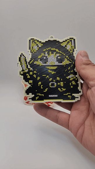 Voxel Cat Hero - Retro 3D Pixel Art Relief