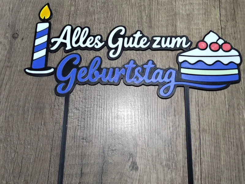 Kuchen Topper/Deko Alles Gute zum Geburtstag