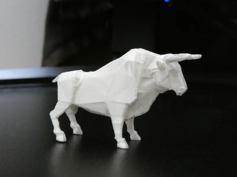 Origami-Style Bull Sculpture