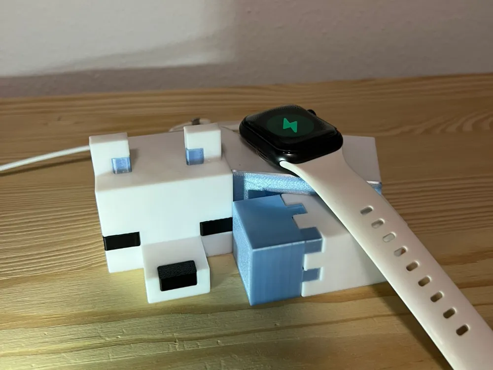 Sleeping Arctic Fox Apple Watch Stand - Minecraft - Free 3D Print