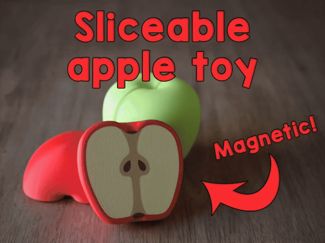 Sliceable magnetic apple toy