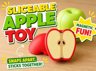 Sliceable magnetic apple toy