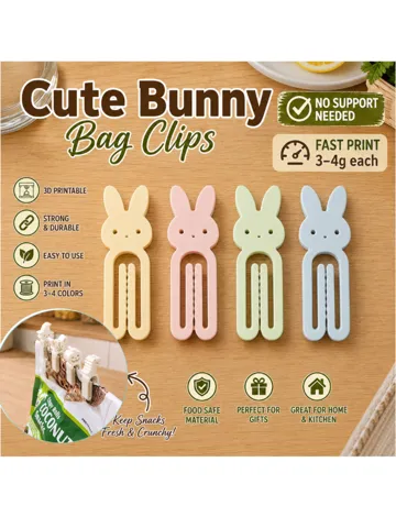 Clip o pieza de sujeción: Rabbit Bunny Cute Animal Bag Clips Paper Clip Fast — vista de referencia 2