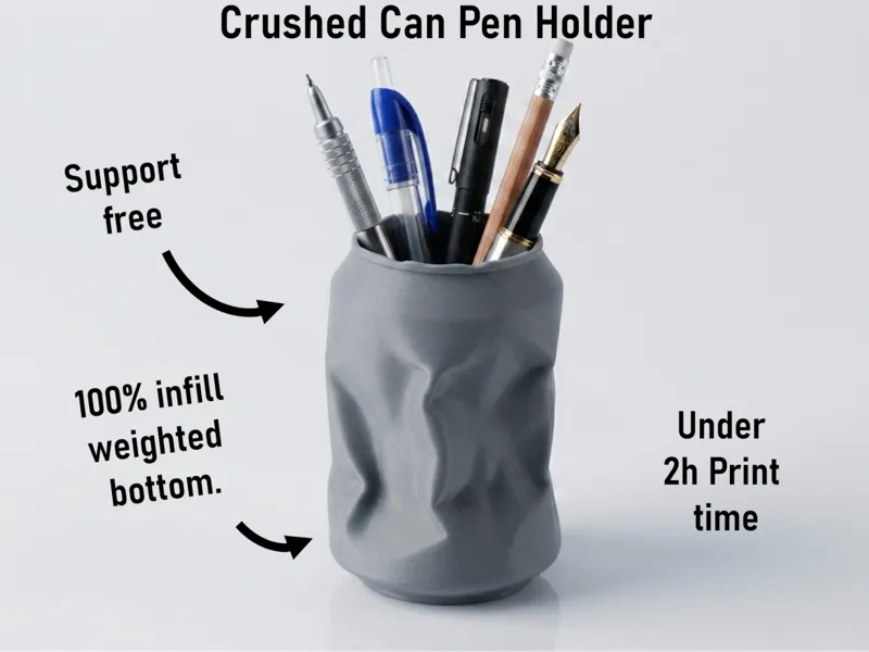 The Crushed Can - Unique Pen Holder Desk Organizer