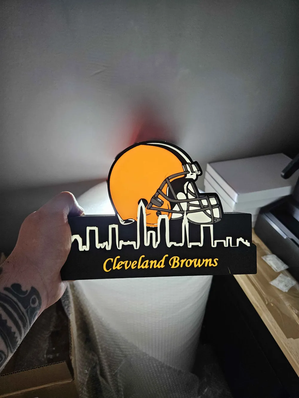 NFL Lightbox Cleveland browns with skyline! by Jessie_3d_art MakerWorld ...