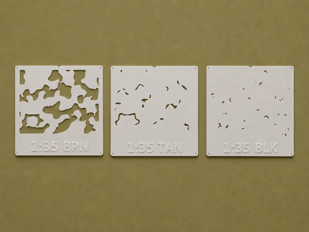 Figura decorativa: MERDC Verdant Camouflage Stencil – Multi Scale. Referencia del modelo original.