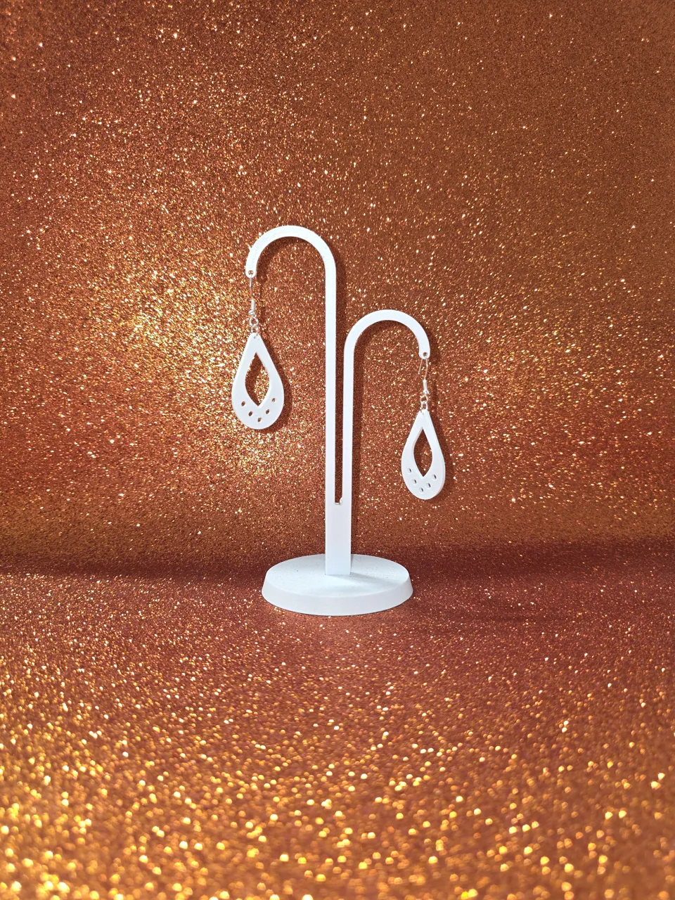 Boho teardrop cutout earrings view 3