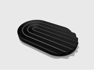 Oval Soap Dish with Relief Structure