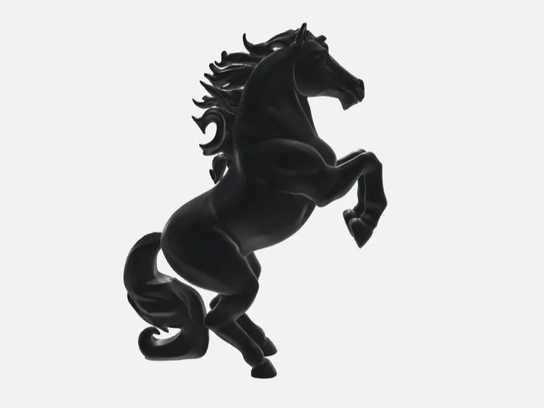 Black Rearing Horse