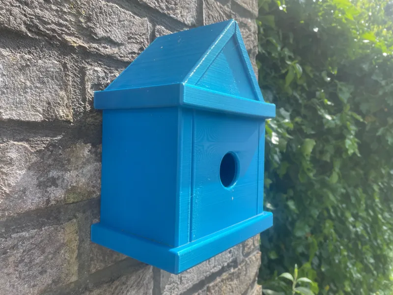 Silk Blue Birdhouse