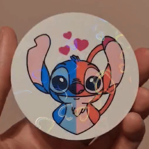 Stitch & Angel - Valentine's Coaster/Keychain