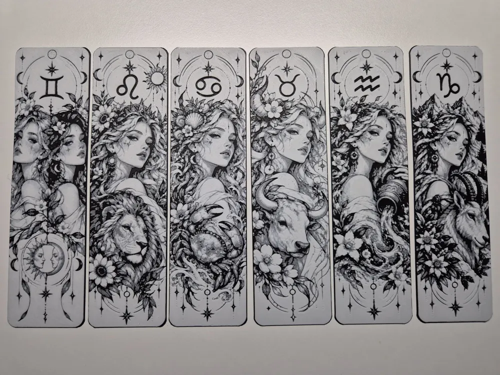 Design Bookmark File Zodiac Bookmark Collection – Complete 12-Sign Set - Free 3D Print Model ...