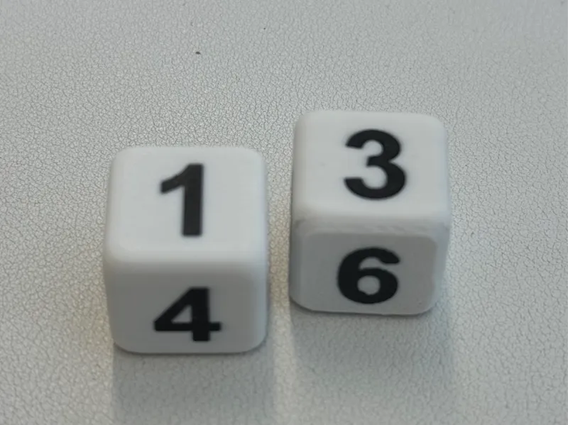Digit Dice (1 to 6) Zahlenwürfel