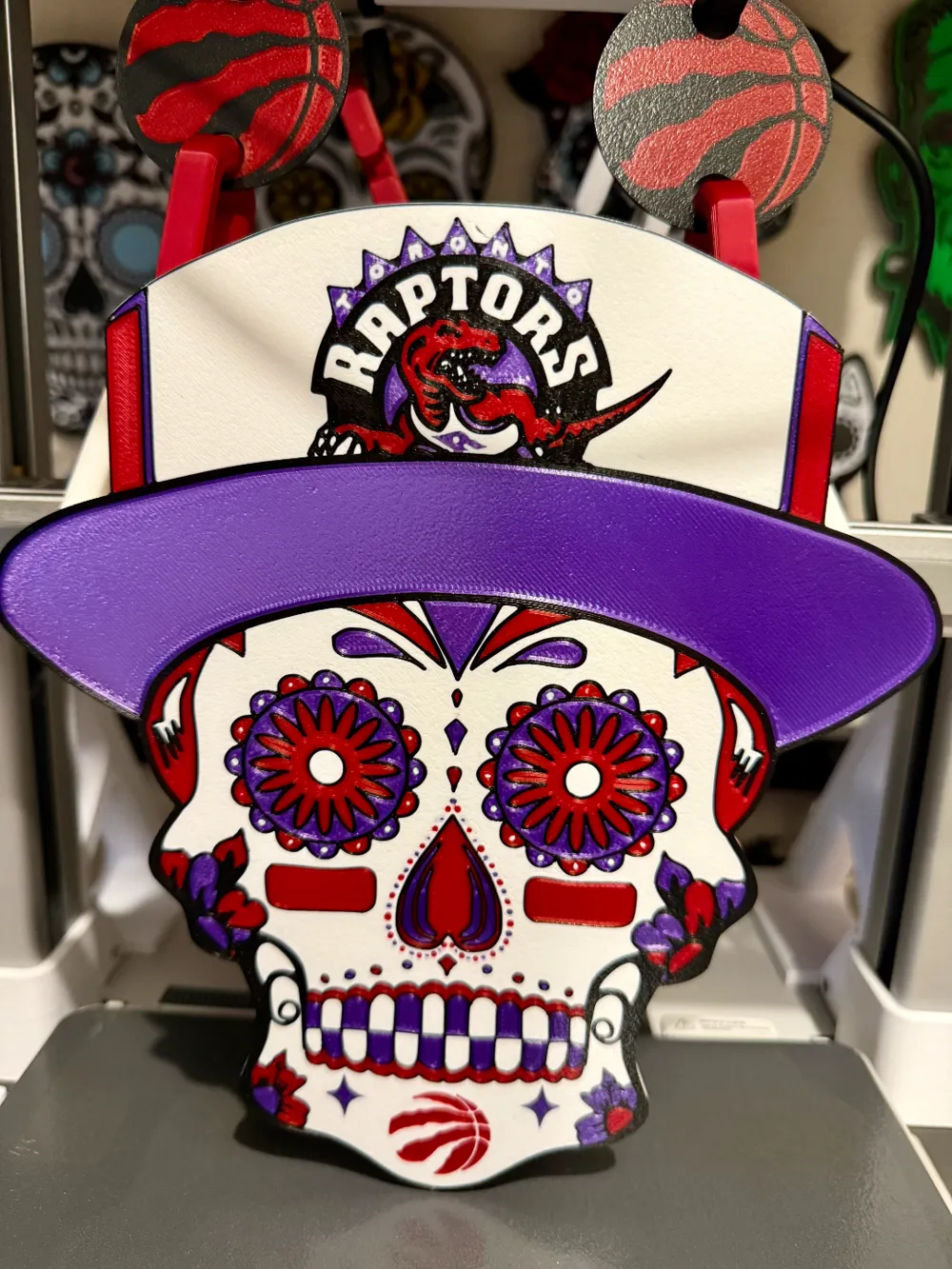 Silver Toronto Raptors Chain Sugar Skull