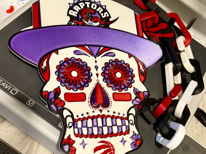 Sugar Skull "Toronto Raptors" Chain & Wall Art