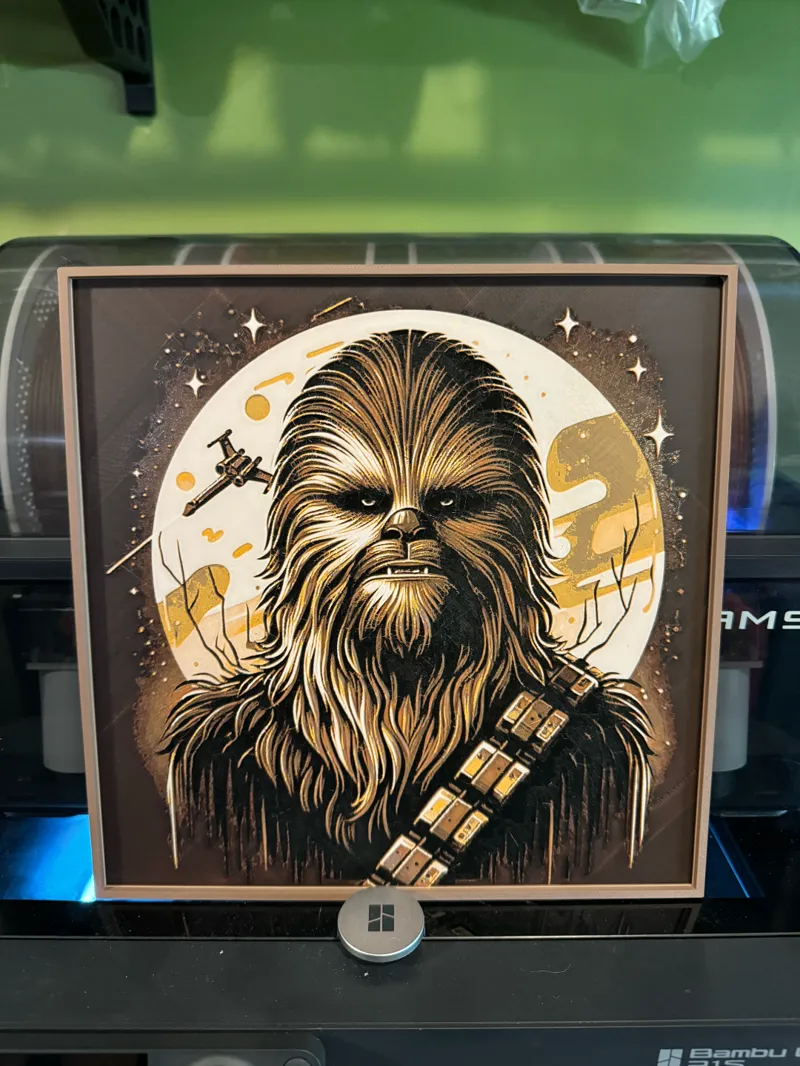 Hueforge Chewbacca 220X220 Framed & Unframed